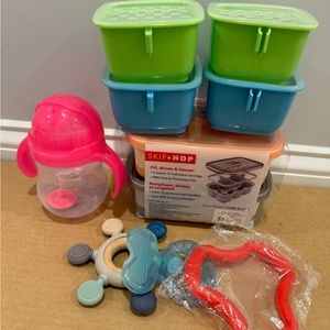 Various baby feeding supplies new and like new